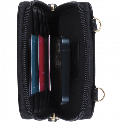 3664447203928-Oberthur Lisbonne - Sac Téléphone Noir – Petit Sac Bandoulière Élégant Mix-Matière, Porte-Monnaie Am-P_405246753_2-1
