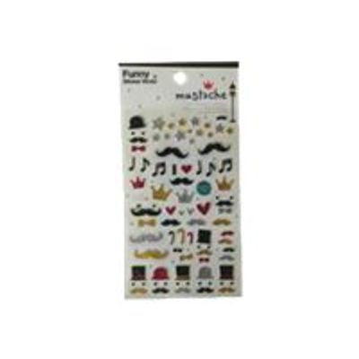 3108726098688-Oberthur Funny Sticker World - Stickers - moustache-Avant-0