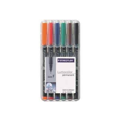 4007817323670-STAEDTLER Lumocolor 318 - marqueur - couleurs assorties (pack de 6)-Avant-0