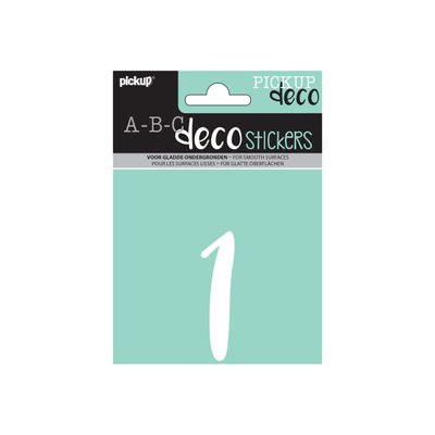 8711234003812-Pickup Déco Zoé - Étiquette autocollante 110 mm - Chiffre 1 - blanc-Avant-0