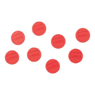 5028252139915-Nobo aimant - 2 cm de diamètre - rouge (pack de 8)-Avant-0