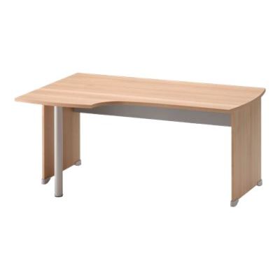 3483600784636-Bureau compact à gauche JAZZ+ - 180 cm - Pieds panneaux - Hêtre ambré-Angle droit-1