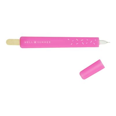 8051739306941-Legami Hello Summer - Stylo gel rose-Angle droit-1
