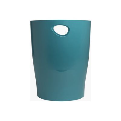 9002493453340-Exacompta Skandi - Corbeille à papier 15L - bleu Pacifique-Avant-0