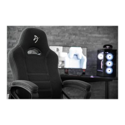 850009447258-Fauteuil de bureau ENZO - accoudoirs fixes - appuie-tête intégré - gris foncé-Gros plan-8