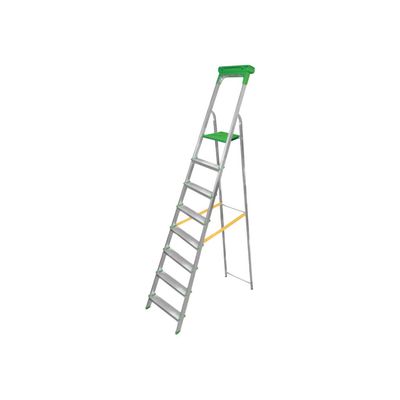 3700092275801-Safetool - Escabeau - 8 marches - gris et vert-Angle droit-0