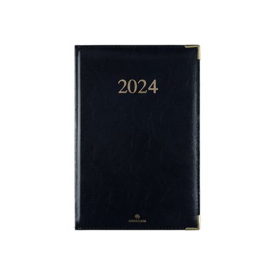 3664447156620-Oberthur Kiev - Agenda de poche 1 semaine sur 2 pages - 9 x 16,5 mm - noir-Avant-0