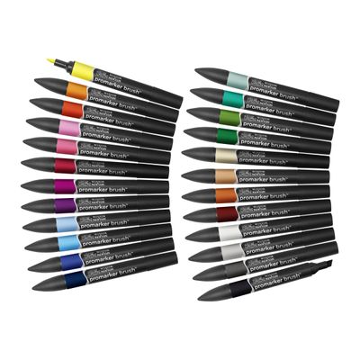 884955063446-ProMarker brush - Trousse 24 marqueurs - double pointe - étudiant designer-Avant-1