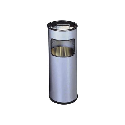 8710968203314-Durable - Corbeille à papier 17L + cendrier sable - argent-Avant-0