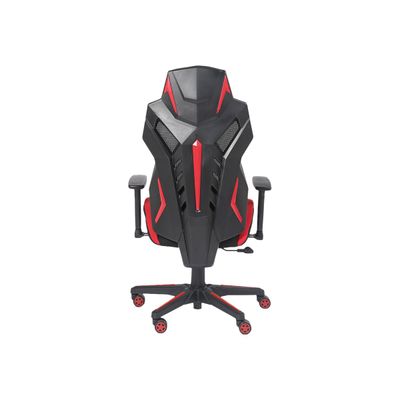 3701338800702-Fauteuil gamer POPER-M - accoudoirs réglables - noir et rouge-Arrière-4