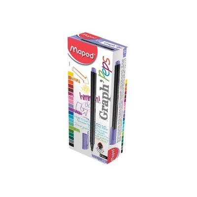 3154147491508-Maped Graph'Peps - 10 Feutres fins - couleurs assorties - 0.4 mm-Angle droit-0
