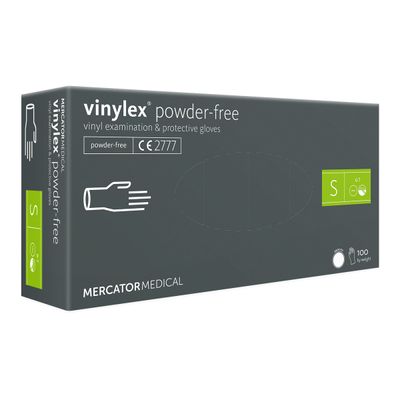 5906615105237-Vinylex - 100 gants non poudrés  - taille 6/7 - vinyle - transparent-Angle gauche-0