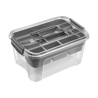 8009404239360-CEP - boîte de rangement - 13 L - gris-Angle gauche-0