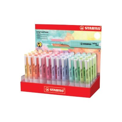 4006381559829-STABILO swing cool Pastel - Pack de 48 surligneurs - assortiment de couleurs pastel-Angle droit-0