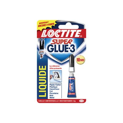3255460193893-Loctite Super glue 3 liquide - Colle à prise rapide - transparente - 3 gr-Avant-0