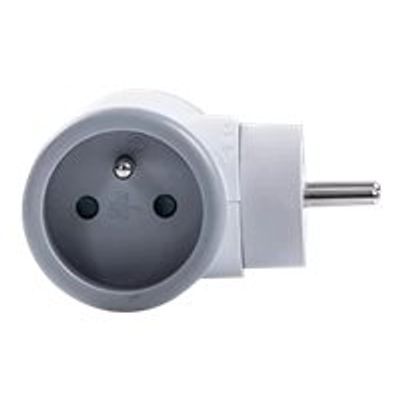 3760110685562-WATT & CO - Multiprise biplite rotative - blanc/gris-Droite-2