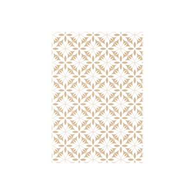3329682238301-Clairefontaine Knalt - emballage cadeau - 35 cm x 5 m - blanc floral - papier kraft - 1 roulea-Gros plan-1
