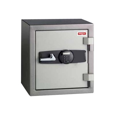 3760065624302-Reskal SFS2-E39 - Coffre-fort ignifuge 39L - à code - acier/béton gris-Angle gauche-0
