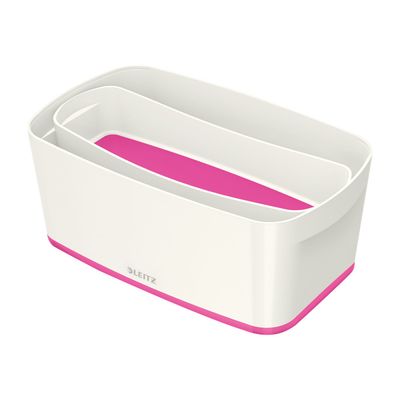 4002432116515-Leitz MyBox - Boîte de rangement petit format - blanc/rose-Angle droit-1