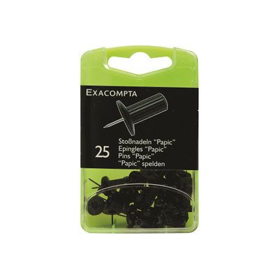 3364220149015-Exacompta - 25 Épingles papic - 10 mm - noir-Avant-2