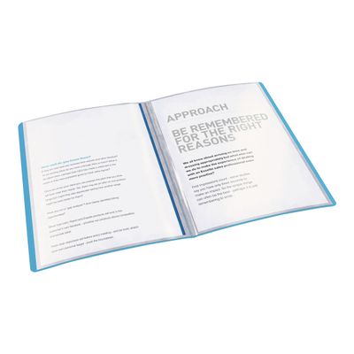 4049793028194-Esselte Vivida - porte vues - A4 - pour 80 feuilles - bleu vif-Angle gauche-1