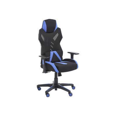 3701338800719-Fauteuil gamer POPER-M - accoudoirs réglables - noir et bleu-Angle gauche-1