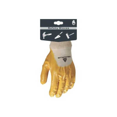 3295249189594-Delta Plus - Gants de protection Nitrile - Taille 10 - coton dos aéré  - jaune-Avant-2