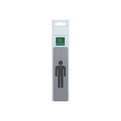 3130630671695-Exacompta - Pictogramme - Homme - 44 x 165 mm - aluminium brossé-Avant-0