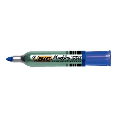 2012349433836-BIC ONYX 1482 - Pack de 12 marqueurs permanents - pointe ogive - bleu-Angle gauche-0