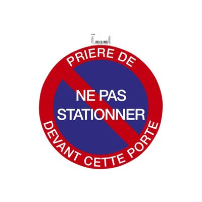 3130630671022-Exacompta - Panneau de signalisation adhésif - Ne pas stationner devant - 30 cm de diamètre-Avant-0