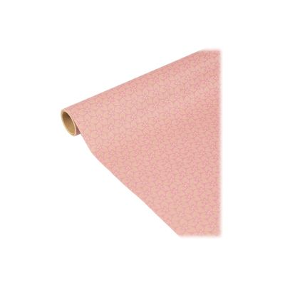 3329682238288-Clairefontaine Knalt - emballage cadeau - 35 cm x 5 m - Rose floral - papier kraft - 1 rouleau-Gros plan-2