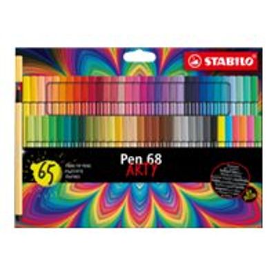 4006381583183-STABILO Pen 68 ARTY - feutre - noir, bleu clair, jaune, orange, brun, rose, vert clair, rouge carmin, vert émeraude, abricot, gris de Payne, bleu prussien, jaune citron, lilas, blush, moutarde, gris foncé, gris chaud, bleu foncé, ver-Avant-0