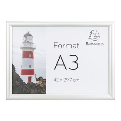 9002493104792-Exacompta Office cadre - Cadre mural clipsable pour A3 - aluminium/cristal-Avant-1