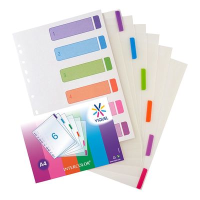 3135251563572-Viquel Intercolor - Intercalaire 6 positions - A4 - polypropylène coloré--0