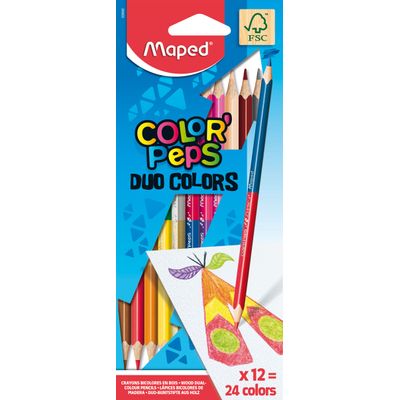 3154148296003-Maped Color'Peps Duo - 12 Crayons de couleur 2-en-1--0