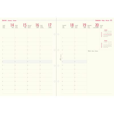 3664447126319-Oberthur 30 - Recharge pour organiseur - 1 semaine sur 2 pages à la verticale - 21 x 29,7 cm--0