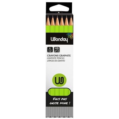 3457703825367-Wonday - Pack de 12 crayons à papier - HB STANDARD--0
