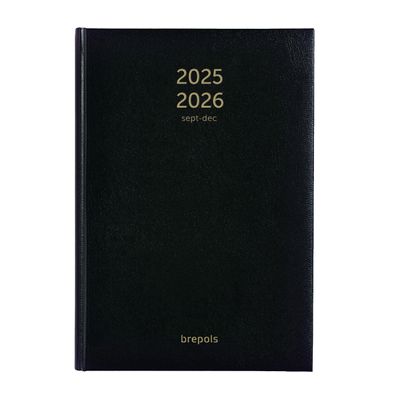 5412303005357-Agenda Bretime Lima 16 mois - 1 semaine sur 2 pages - 15 x 21 cm - noir - Brepols--0