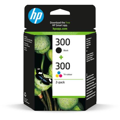 0884962838983-HP 300 - Pack de 2 - noir et 3 couleurs - cartouche d'encre originale (CN637EE)--0