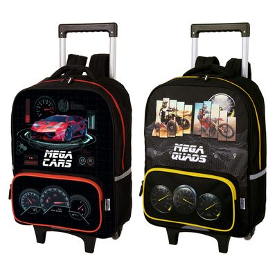 3664447100616-Megacars - Sac à dos à roulettes - 2 modèles disponibles - Oberthur--0