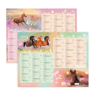 3108720430590-Calendrier Cheval 6 mois par face - 43 x 33,5 cm - Oberthur--0