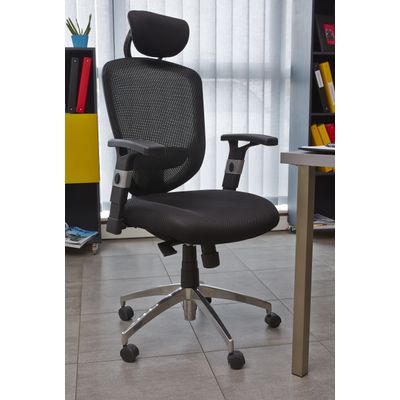3397704188194-Fauteuil de bureau COMPUTECH - accoudoirs ajustables - appuie-tête - noir--3