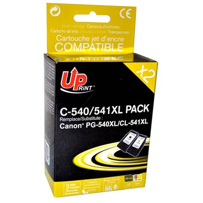 3584770888831-Cartouche compatible Canon PG-540XL/CL-541XL - pack de 2 - noir, cyan, magenta, jaune - Uprint--0