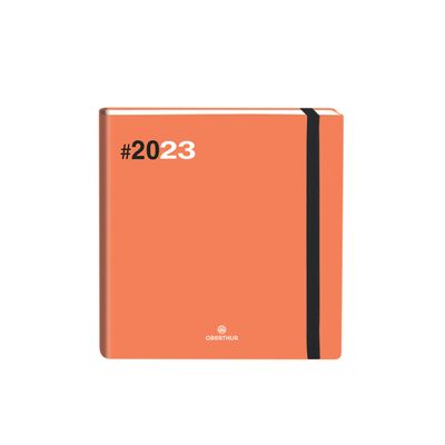 3664447135175-Agenda Flex - 1 semaine sur 2 pages - 16 x 16 cm - corail - Oberthur--0