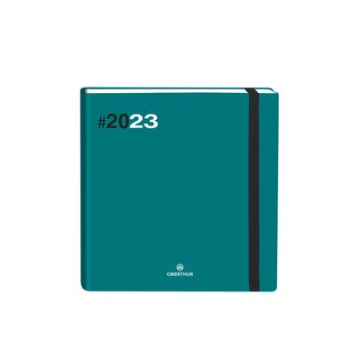 3664447135182-Agenda Flex - 1 semaine sur 2 pages - 16 x 16 cm - émeraude - Oberthur--0