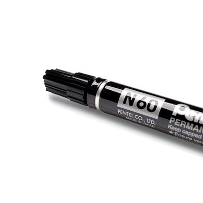4902506078148-Pentel PEN N60 - Marqueur permanent - pointe biseau - noir--0
