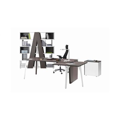3483600598189-Bibliothèque réversible gauche/droite XENON - L90 x H188 x P38 - Merisier italien--1