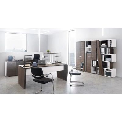 3483600606167-Option porte pleine basse pour bibliothèque XENON - L44 x H112 x P2 - Merisier italien--1