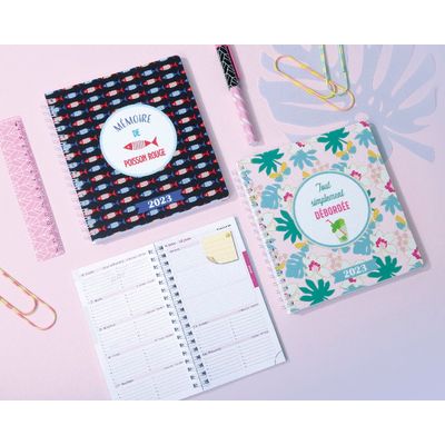 3660942058445-Agenda spiralé Dodo & Cath Lady 18W - 1 semaine sur 2 pages - 15 x 17 cm - différents modèles dispon--0