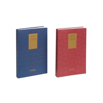 5412303145060-Agenda Vintage - 1 semaine sur 2 pages - 9 x 16 cm - 2 modèles disponibles - Brepols--0